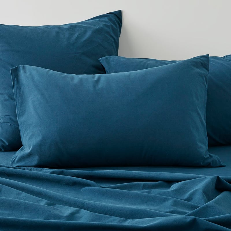 Stonewashed Cotton Petrol Blue Sheet Separates