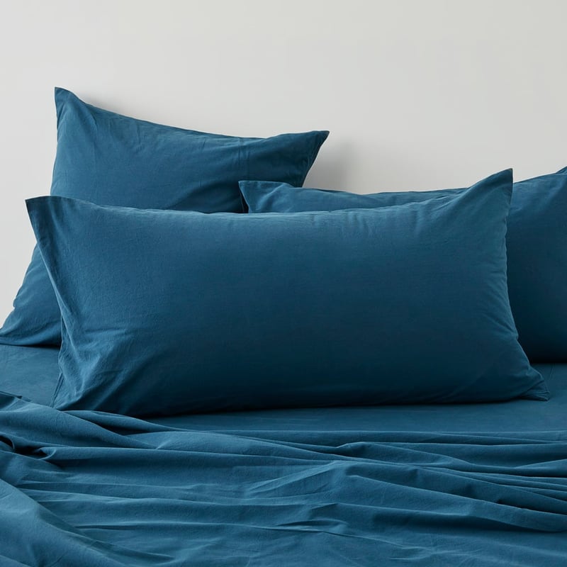 Stonewashed Cotton Petrol Blue Sheet Separates