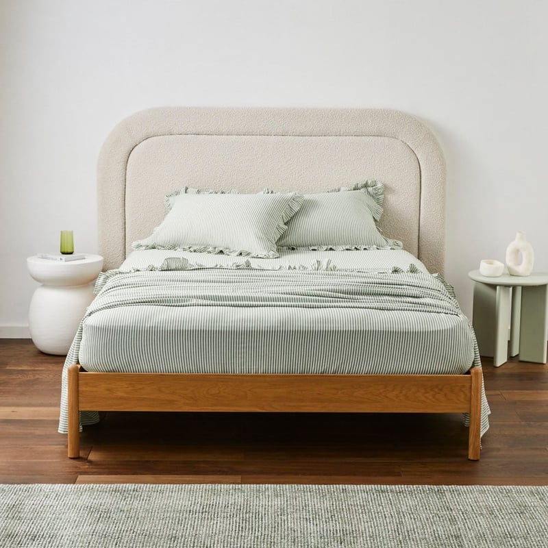 Ruffle Gumleaf Stripe Sheet Set