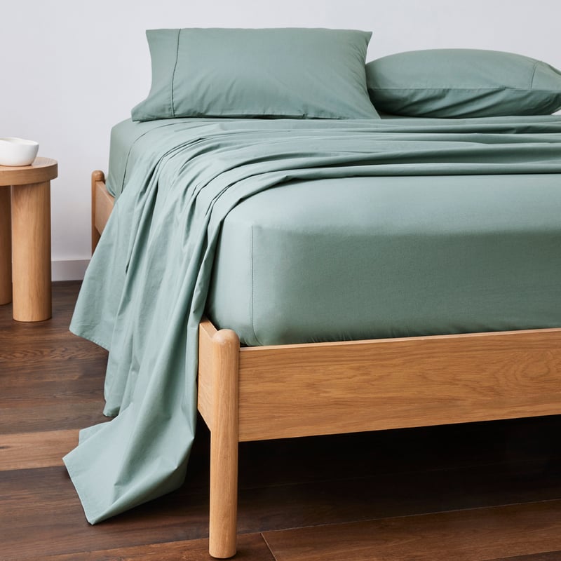Fresh Cotton Percale Sea Green Sheet Set