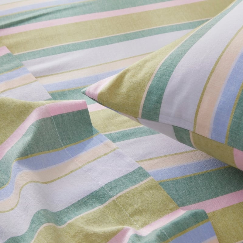 Yarn Dyed Sephora Stripe Garden Green Sheet Set