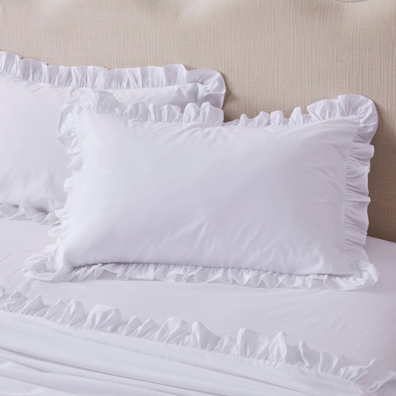 Ruffle White Sheet Set