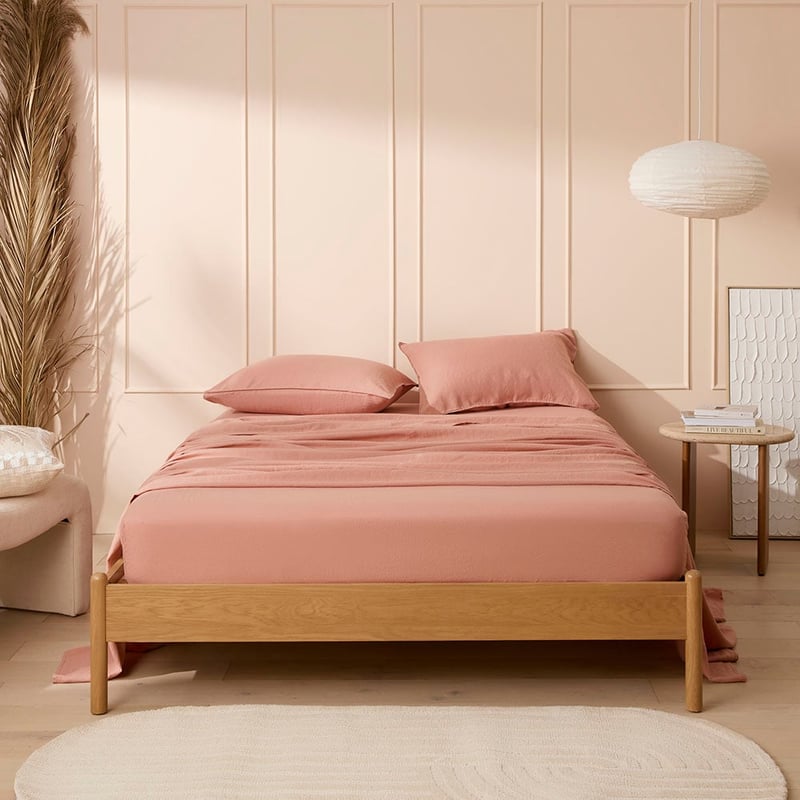 Vintage Washed Linen Muted Clay Sheet Separates