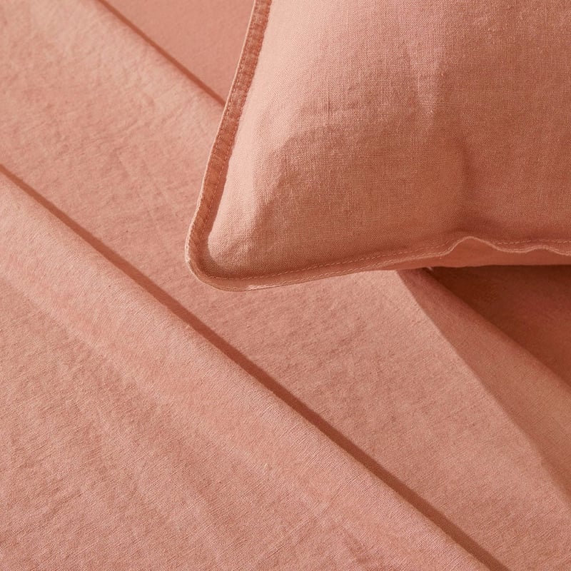 Vintage Washed Linen Muted Clay Sheet Separates