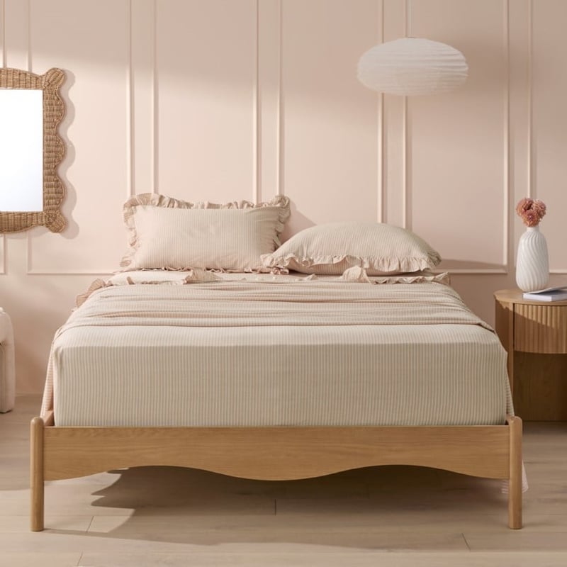 Ruffle Earth Stripe Sheet Set