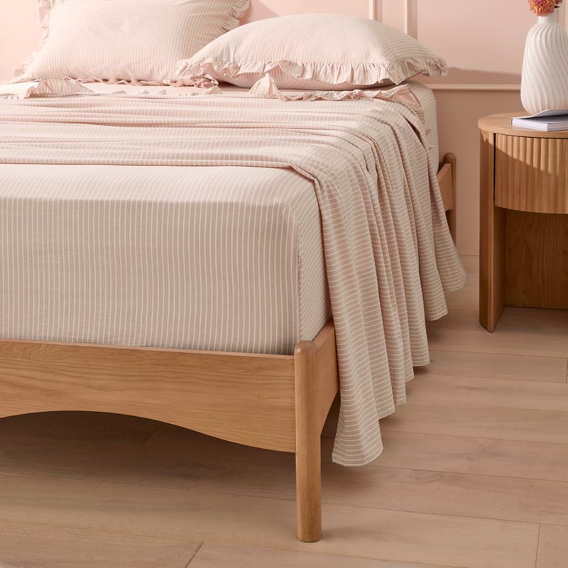 Ruffle Earth Stripe Sheet Set