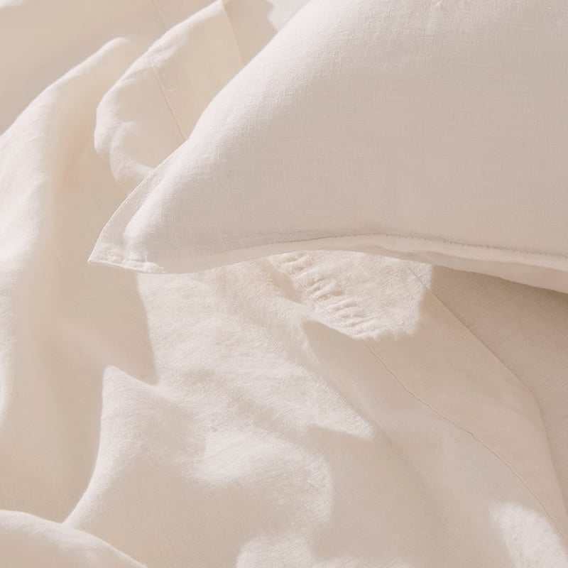 Vintage Washed Linen Coconut Sheet Separates