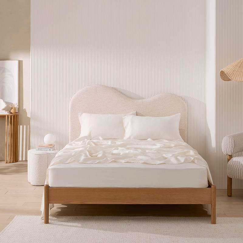 Vintage Washed Linen Coconut Sheet Separates