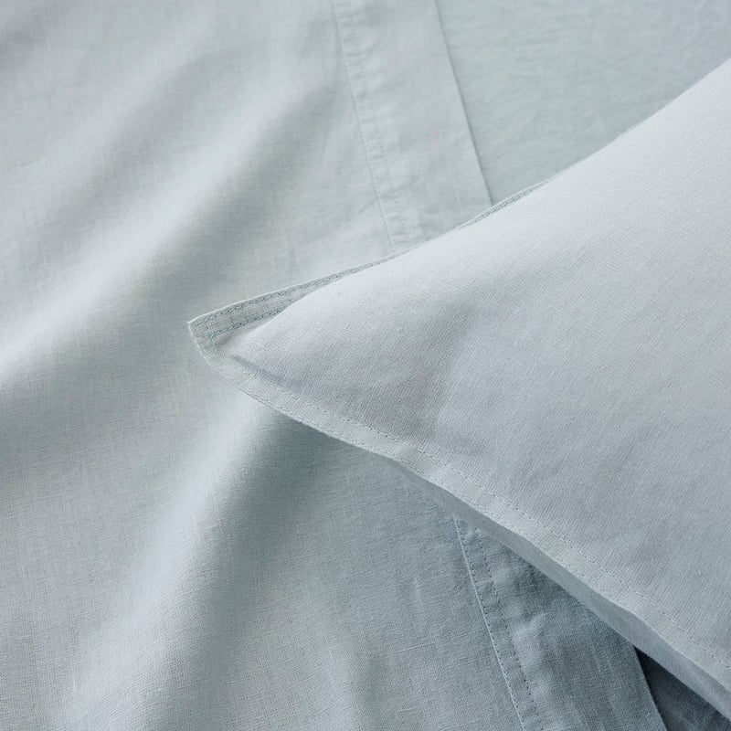 Vintage Washed Linen Duck Egg Sheet Separates