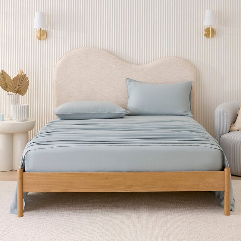 Vintage Washed Linen Duck Egg Sheet Separates
