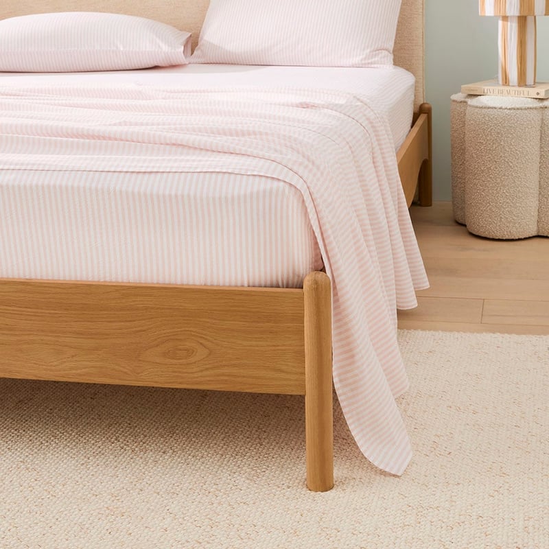 Yarn Dyed Nude Pink Stripe Sheet Set