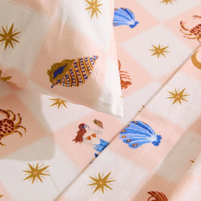 La Sirena Pink Printed Sheet Set