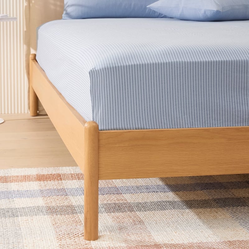 Stonewashed Cotton Printed Thin Chambray Stripe Sheet Separates