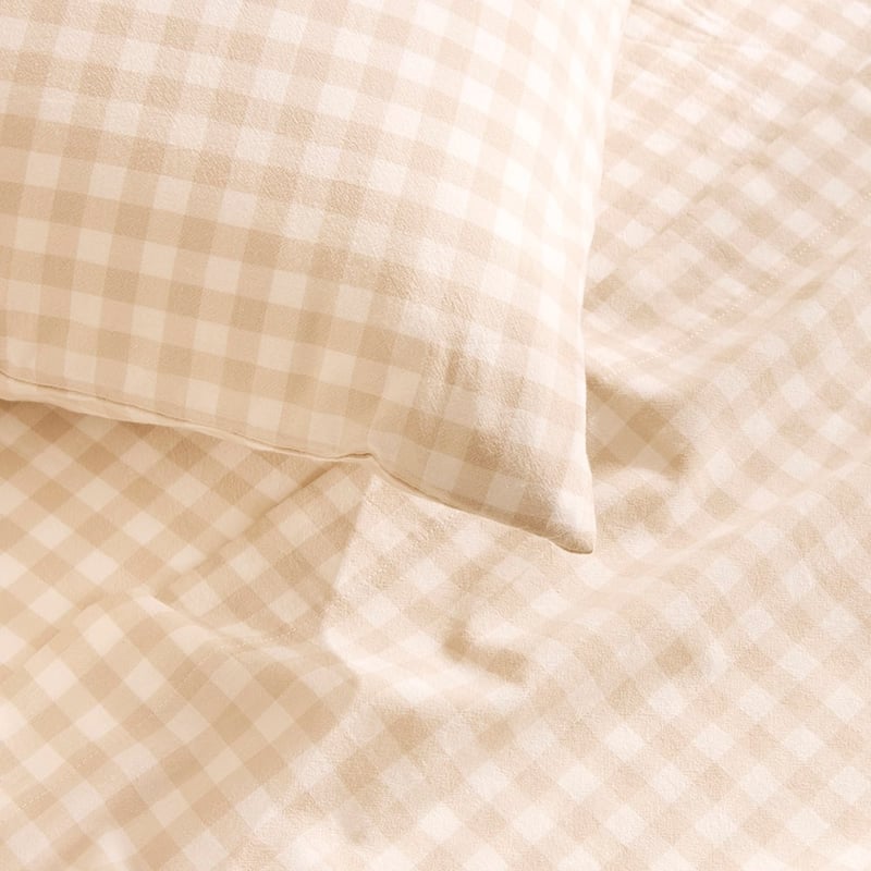 Yarn Dyed Stone Gingham Sheet Set