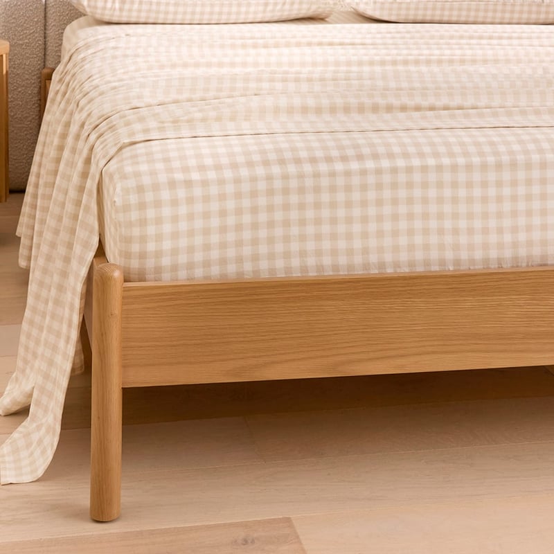 Yarn Dyed Stone Gingham Sheet Set