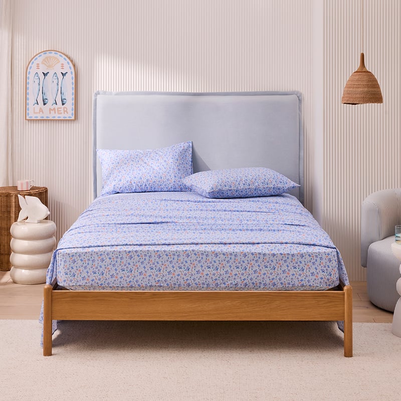 Isla Floral Blue Sheet Set