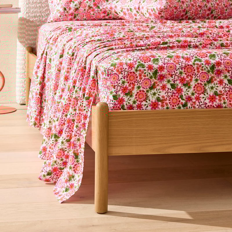 Sofia Floral Raspberry Sheet Set