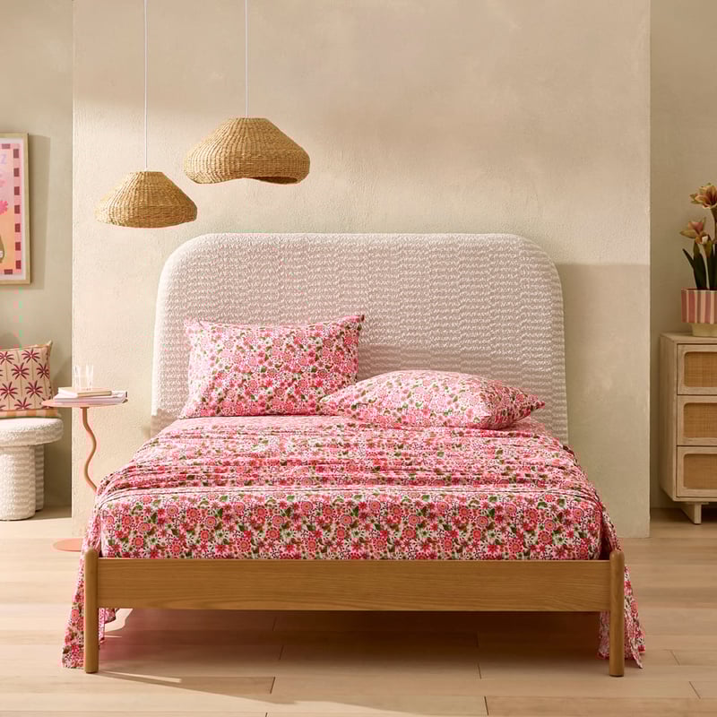 Sofia Floral Raspberry Sheet Set