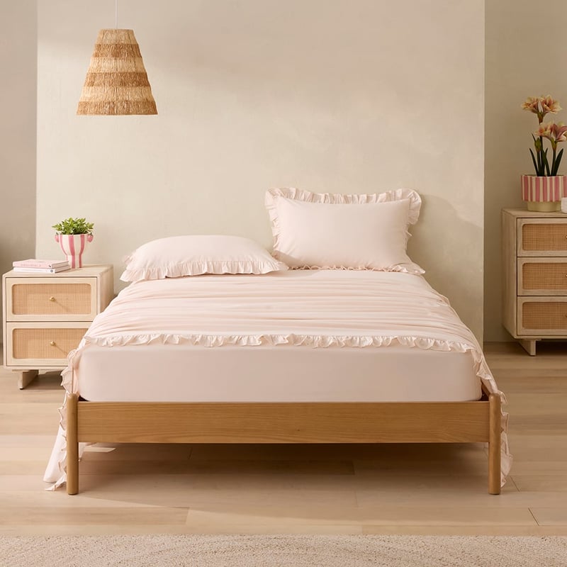 Ruffle Natural Sheet Set