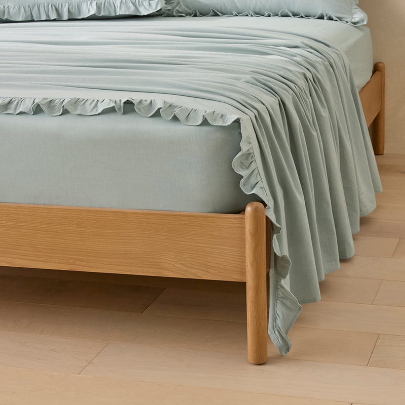 Ruffle Dusty Blue Sheet Set