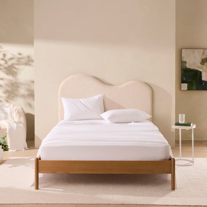 Relaxed Linen Look White Sheet Set