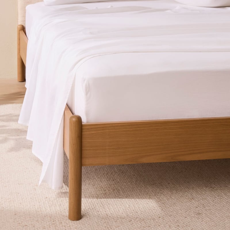 Relaxed Linen Look White Sheet Set