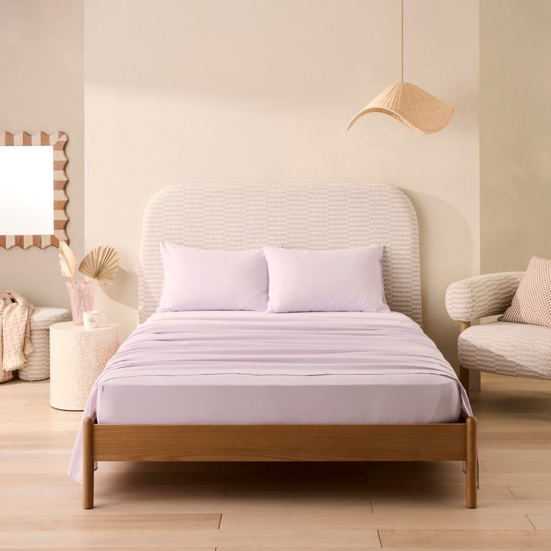 Relaxed Linen Look Lavender Sheet Set