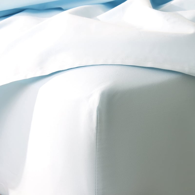 Piped Cotton Blue & White Sheet Set