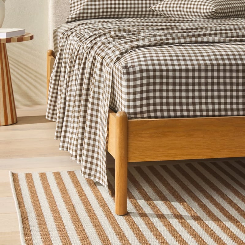 Yarn Dye Olive Gingham Sheet Set