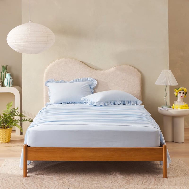 Ruffle Sky Blue Sheet Set