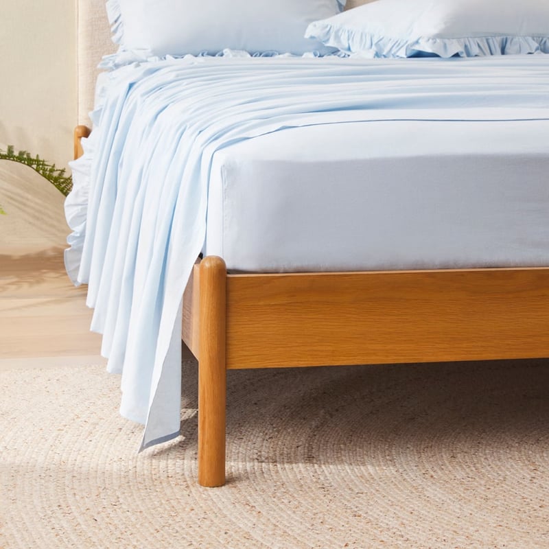 Ruffle Sky Blue Sheet Set