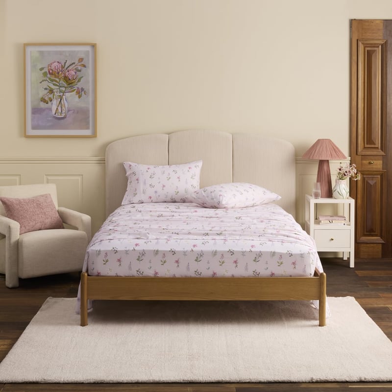 Audrey Floral Soft Pink Sheet Set