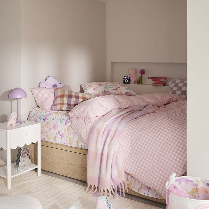 Sawyer Yarn Dyed Gingham Pink Quilt Cover Set