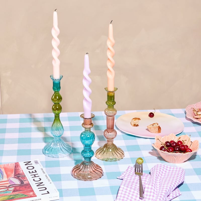 Palma Blue & Green Ombre Large Candle Holder