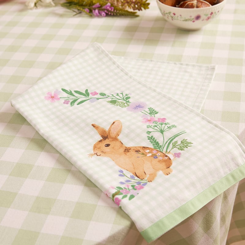 Easter Bunny Wreath Tea Towels Pack of 2