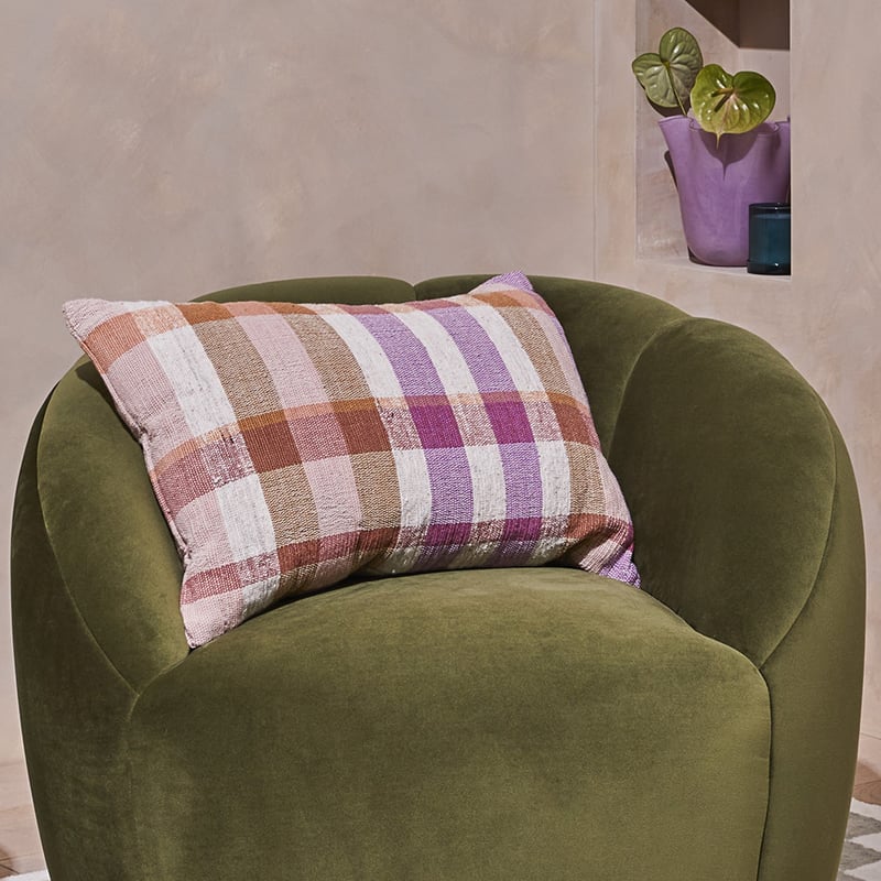 Varenna Spiced Berries Check Cushion