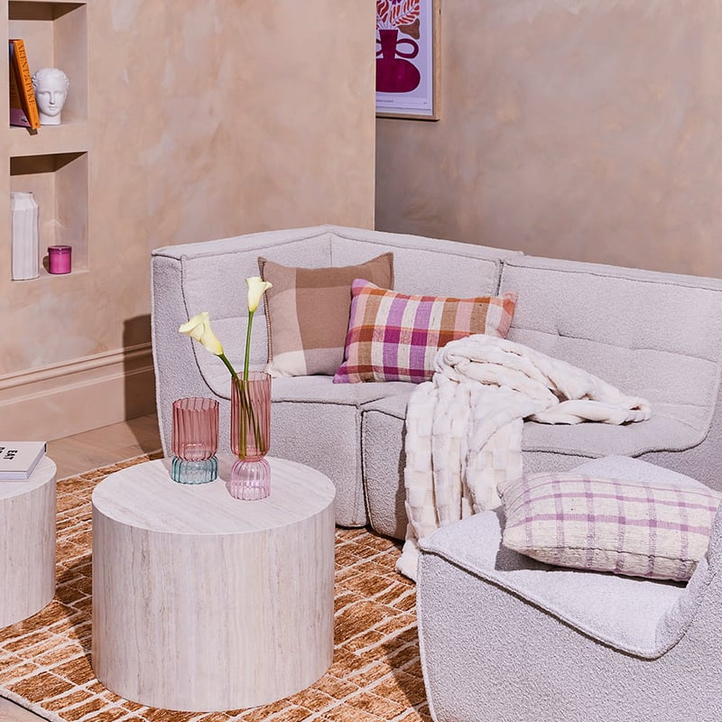 Nora Faux Travertine Coffee Table Set