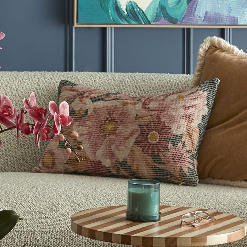 Soray Blue Floral Cushion