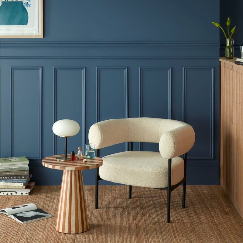 Enzo Natural & Walnut Stripe Side Table