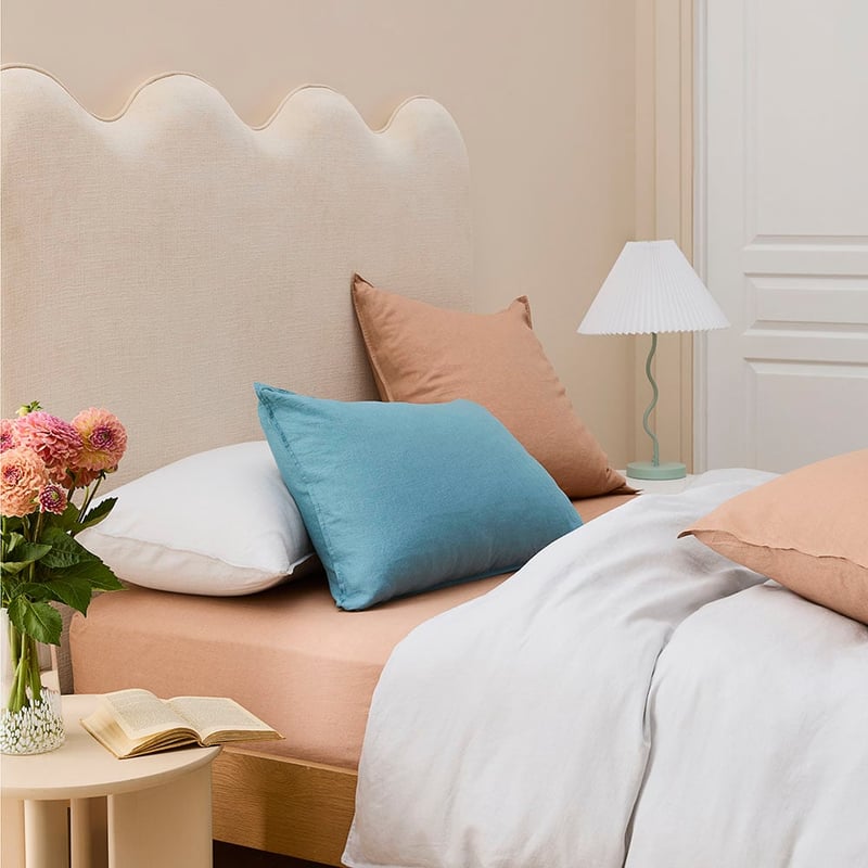 Vintage Washed Linen Hazelnut Sheet Separates