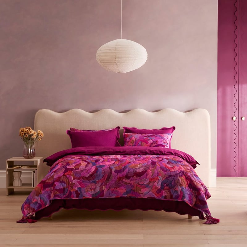 Erin Reinboth Raspberry Dreaming Velvet Quilted Coverlet Separates