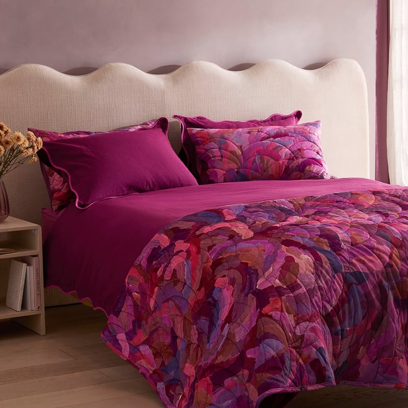Erin Reinboth Raspberry Dreaming Velvet Quilted Pillowcases