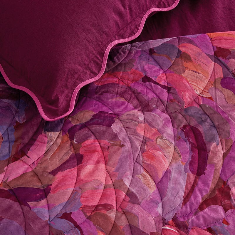 Erin Reinboth Raspberry Dreaming Velvet Quilted Coverlet Separates