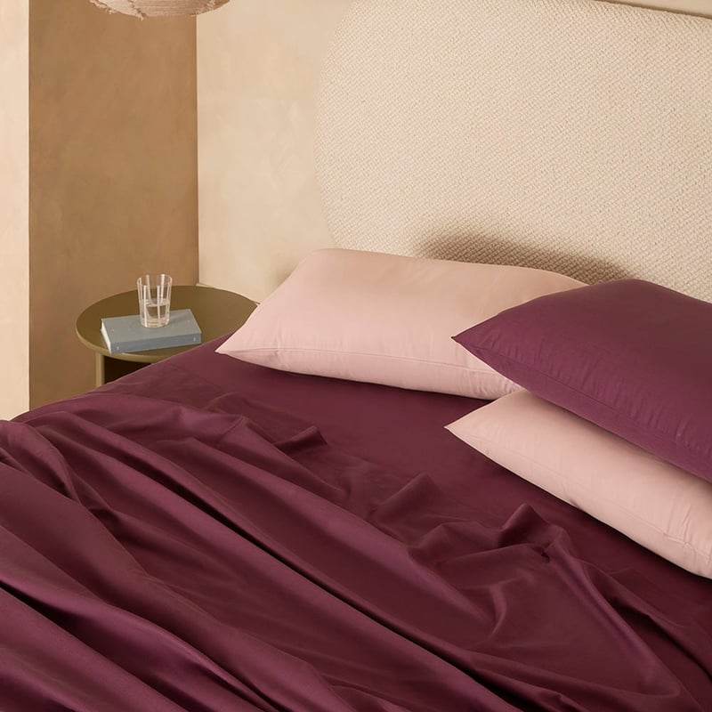 600TC Bamboo Cotton Bordeaux Sheet Set