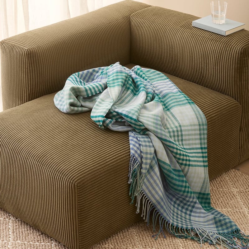 Tulsa Forest Corduroy Left Arm Facing Chaise Modular Lounge Chair