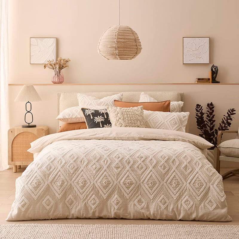 Bengal Tufted Natural Quilted Quilt Cover Separates