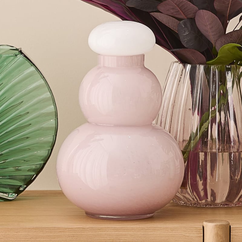 Pebble White & Mauve Short Jar