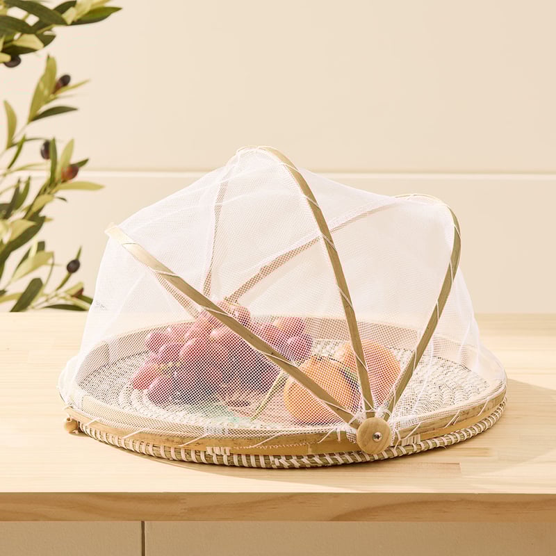 Aparri Outdoor Plain White & Natural Food Cover 