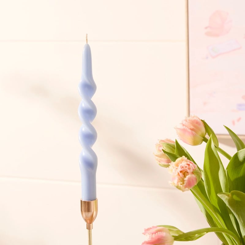 Goldie Soft Blue Taper Candles Pack of 3