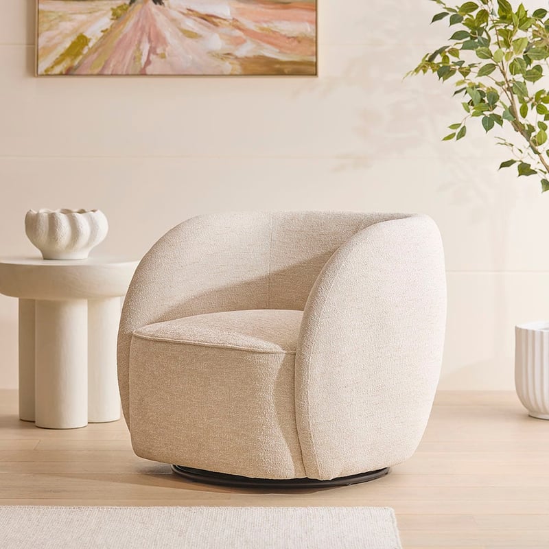Avril Beige Marle Swivel Chair